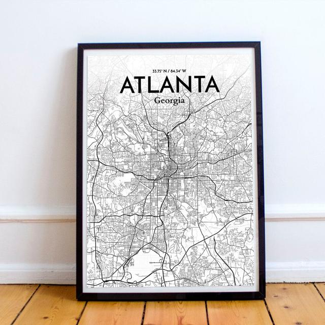 Atlanta City Map - Unframed Graphic Art Print on Paper East Urban Home Size: 61cm H x 45.7cm W x 0.13cm D on Productcaster.