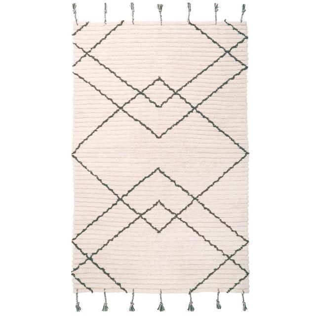 Oney Hand Tufted Cotton Beige/Black Rug World Menagerie Rug Size: Rectangle 100 x 150cm on Productcaster.