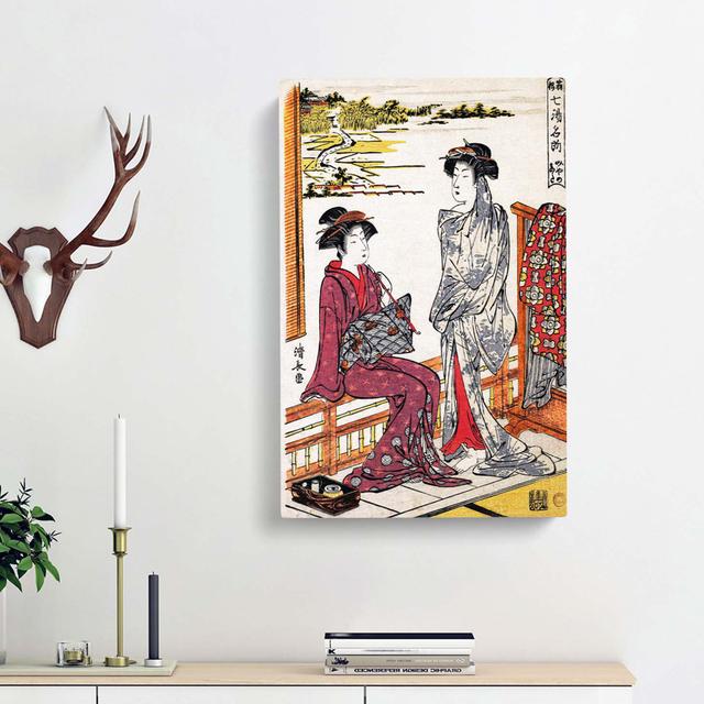 Miyanoshita Hot Spring by Torii Kiyonaga - Wrapped Canvas Painting Print East Urban Home Size: 76cm H x 50cm W x 3cm D on Productcaster.