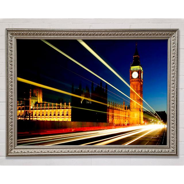 London Big Ben Lights - Single Picture Frame Art Prints Bright Star Size: 59.7cm H x 84.1cm W x 3cm D on Productcaster.