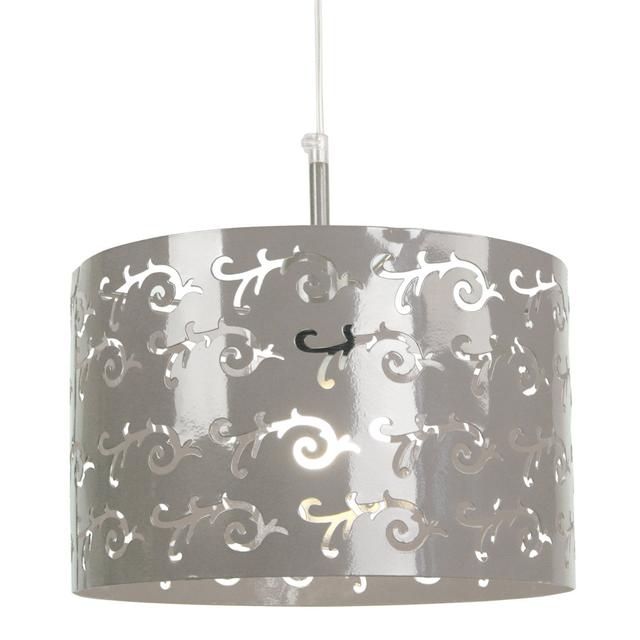 Honey 1 - Light Drum Pendant Latitude Run Size: 90cm H x 30cm W x 30cm D, Shade Colour: Grey on Productcaster.