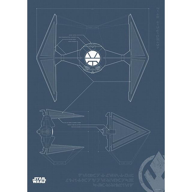 Poster Star Wars Blue Sith Tie-Fighter Star Wars Maße: 70 cm H x 50 cm B x 0,1 cm T on Productcaster.