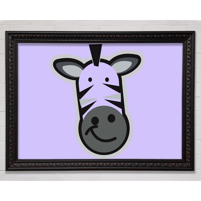 Gerahmtes Leinwandbild Smiling Zebra Face Baby Blue Harriet Bee Format: Schwarz gerahmte Leinwand, Farbe: Fliederfarben, Größe: 42 cm H x 60 cm B x 10 on Productcaster.