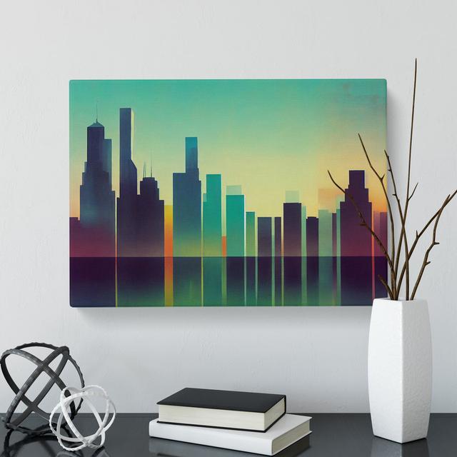 Effervescent Skyscraper Skyline - Wrapped Canvas Print Latitude Run Size: 50cm H x 76cm W x 3cm D on Productcaster.