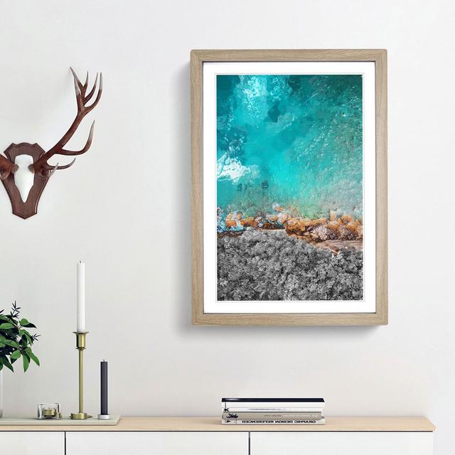 Atuh Beach in Bali Indonesia - Picture Frame Graphic Art Print on MDF East Urban Home Frame Option: Oak Framed, Size: 65cm H x 48cm W x 2cm D on Productcaster.