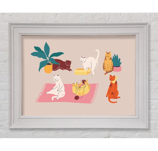 Peaceful Cat Home - Single Picture Frame Art Prints Rosalind Wheeler Size: 21cm H x 42cm W x 8cm D on Productcaster.