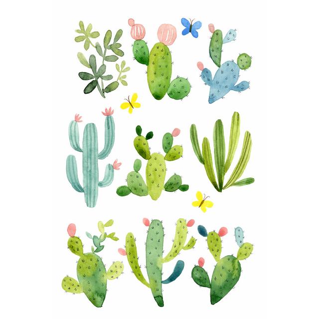 Happy Cacti by Jane Maday - Wrapped Canvas Print Latitude Vive Size: 91cm H x 61cm W on Productcaster.