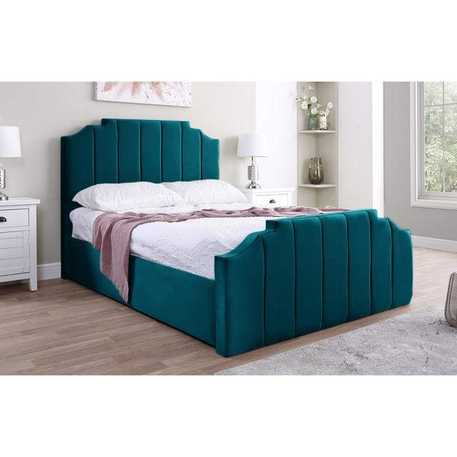 Antara Upholstered Bed Frame Rosalind Wheeler Colour: Mallard, Size: Double (4'6) on Productcaster.