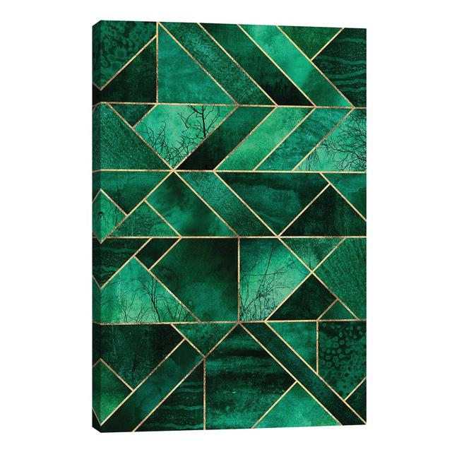 Abstract Nature Emerald Green by Elisabeth Fredriksson - Wrapped Canvas Print Fairmont Park Size: 45.72cm H x 30.48cm W x 1.91cm D on Productcaster.