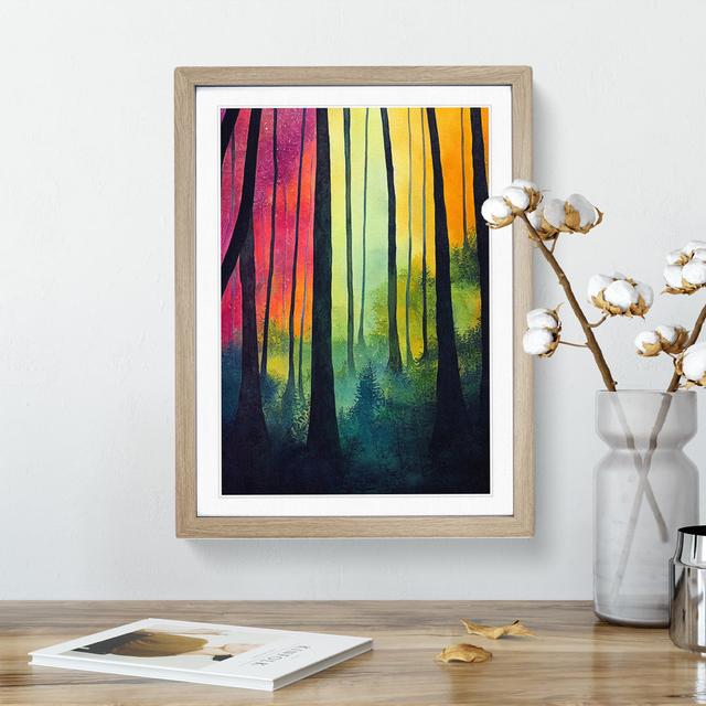 Forest Colours No.5 - Single Picture Frame Painting Alpen Home Size: 46cm H x 34cm W x 2cm D, Frame Colour: Oak on Productcaster.