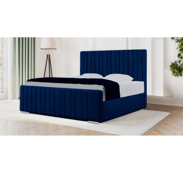 Auburta Upholstered Bed Canora Grey Colour: Royal Blue, Size: Small Double (4') on Productcaster.