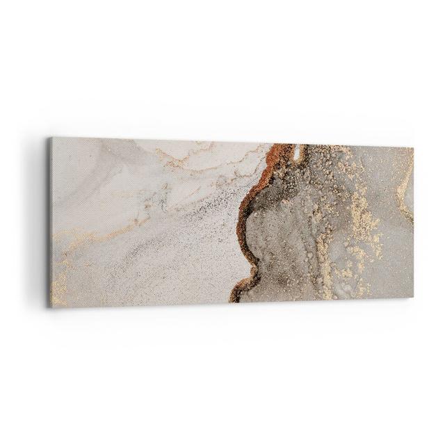 Stone Sand Abstraction - Wrapped Canvas Graphic Art Canora Grey Size: 50cm H x 120cm W x 1.8cm D on Productcaster.