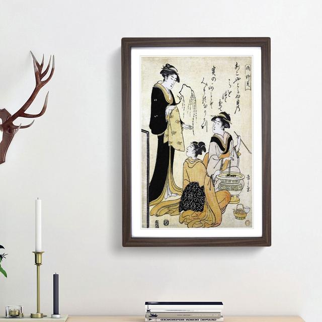 The Willow Shell by Chobunsai Eishi - Picture Frame Painting Print East Urban Home Frame Option: Walnut Framed, Size: 48cm H x 36cm W x 2cm D on Productcaster.