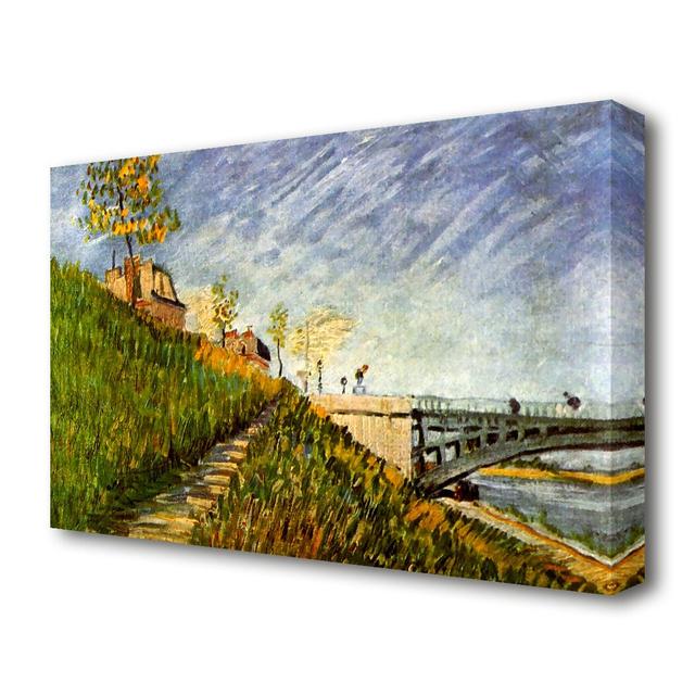 'Banks of the Seine with Pont De Clichy' by Vincent Van Gogh Oil Painting Print on Wrapped Canvas East Urban Home Size: 101.6 cm H x 142.2 cm W on Productcaster.