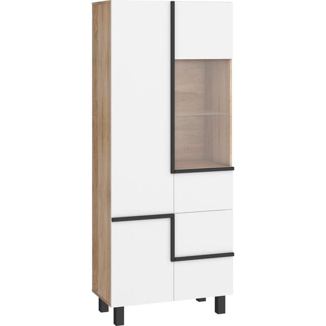 Barnesbury Standard Display Cabinet 17 Stories Colour: Burly Wood/White on Productcaster.