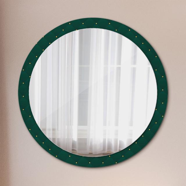 Huldar Round Glass Framed Wall Mounted Accent Mirror in Yellow/Green East Urban Home on Productcaster.