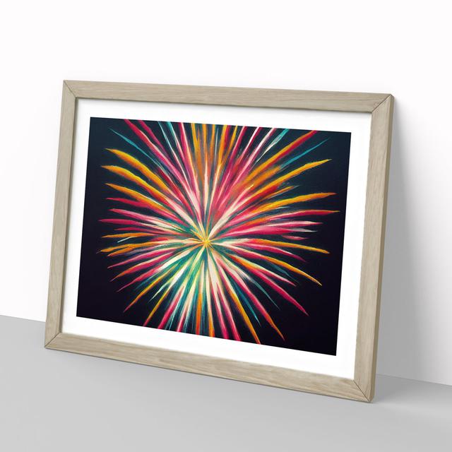 Marvellous Fireworks - Picture Frame Painting 17 Stories Size: 25cm H x 34cm W x 2cm D, Frame Colour: Oak on Productcaster.