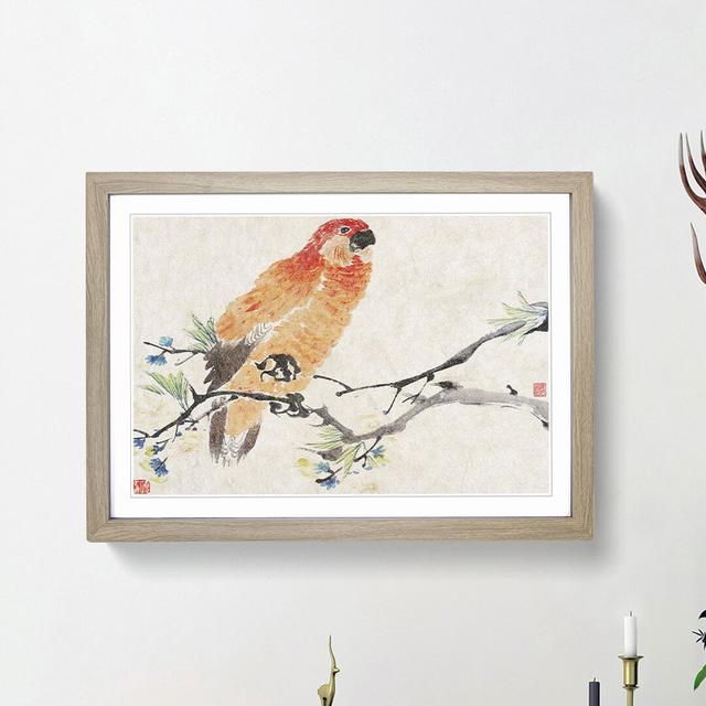 Parrot by Ren Yi - Picture Frame Painting Print East Urban Home Frame Option: Oak Framed, Size: 36cm H x 48cm W x 2cm D on Productcaster.