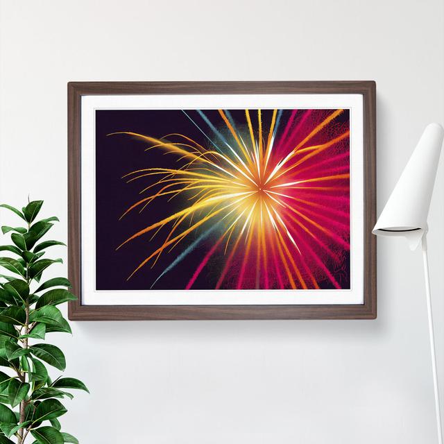 Handsome Fireworks - Single Picture Frame Print Metro Lane Format: Walnut Framed, Size: 34cm H x 46cm W x 2cm D on Productcaster.