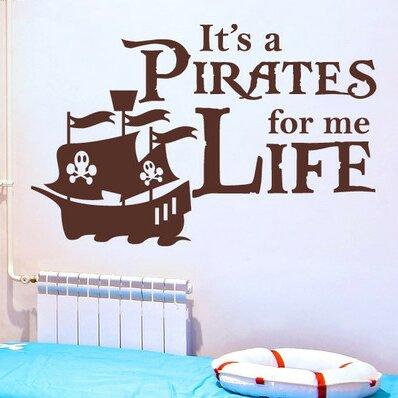 It's A Pirates Life For Me Wall Sticker East Urban Home Colour: White, Size: Medium on Productcaster.