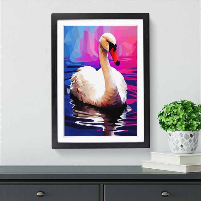 Swan Pop - Single Picture Frame Print on Wood Brambly Cottage Format: Black Framed, Size: 34cm H x 25cm W on Productcaster.