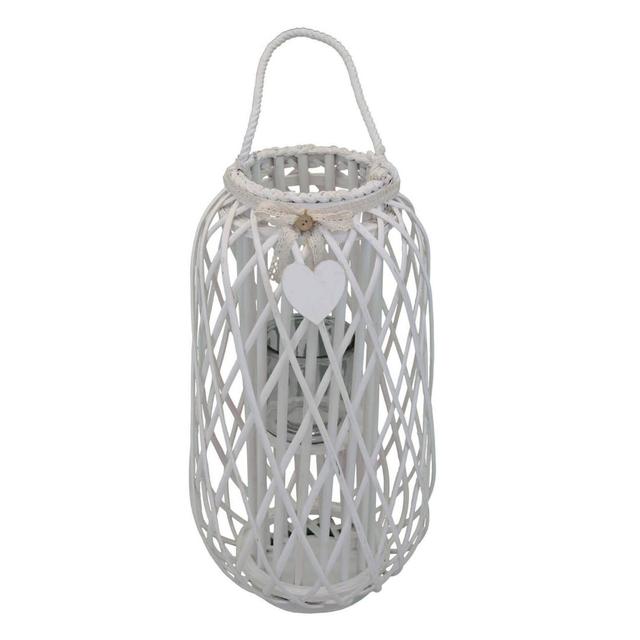 76Cm Glass Tabletop Lantern House of Hampton Colour: White on Productcaster.