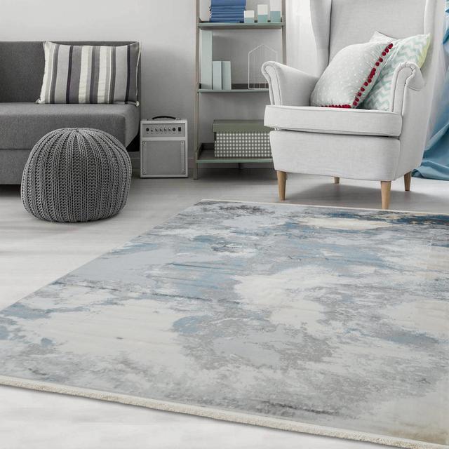 Karstens Grey/White Rug Williston Forge Rug Size: Rectangle 120 x 170cm on Productcaster.