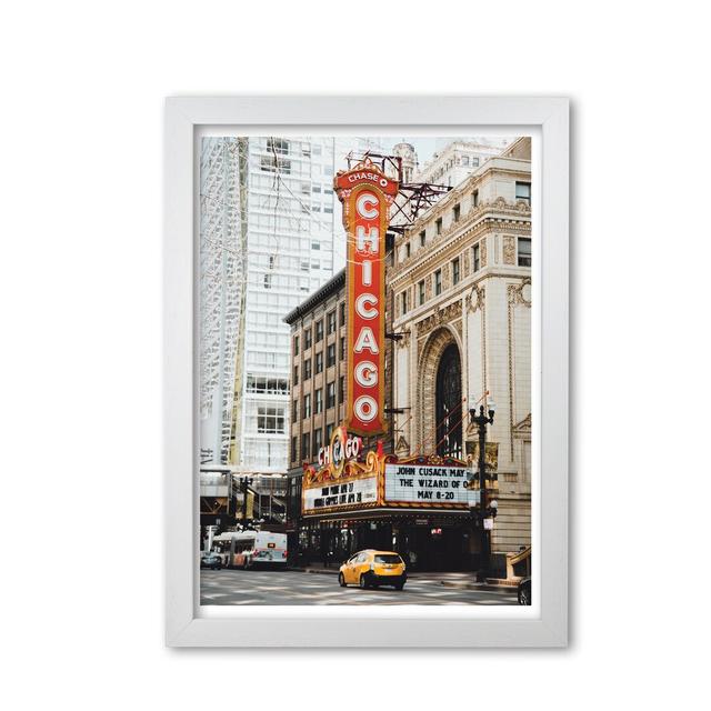 Retro Chicago Theatre - Print East Urban Home Format: White Grain Frame, Size: 42 cm H x 30 cm W x 5 cm D on Productcaster.