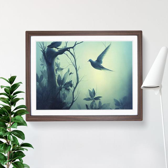 Beguiling Dove Bird - Single Picture Frame Print Marlow Home Co. Frame Colour: Walnut Frame, Size: 34cm H x 46cm W x 2cm D on Productcaster.