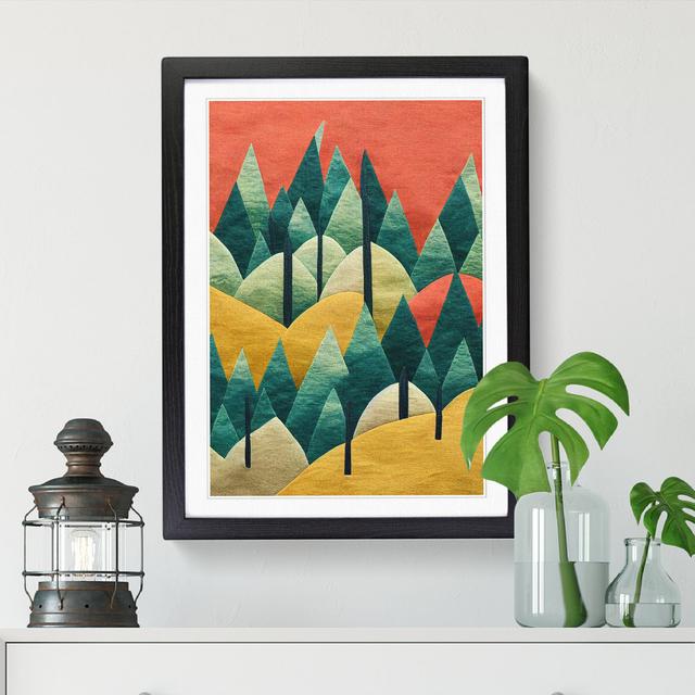 FRM-V0523-995X Forest Embroidery Style Vol.2 - Picture Frame Print Alpen Home Size: 46cm H x 34cm W, Format: Black Framed on Productcaster.