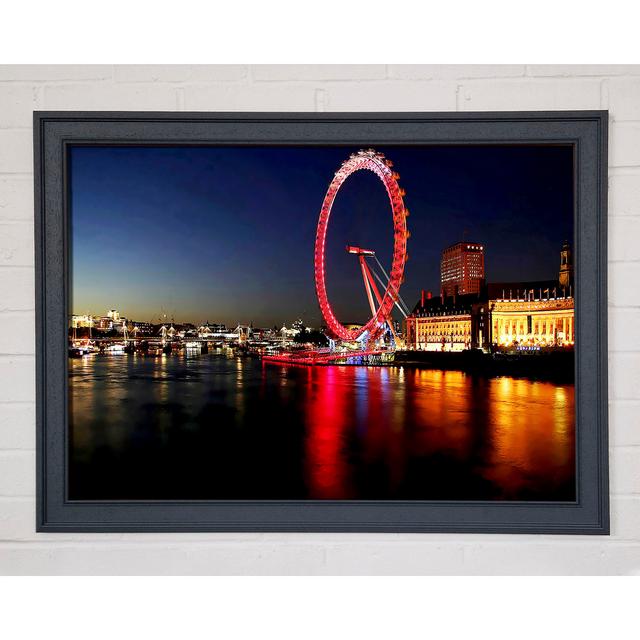 London Eye Red Reflections Framed Print Ebern Designs Size: 21cm H x 29.7cm W x 1.5cm D on Productcaster.