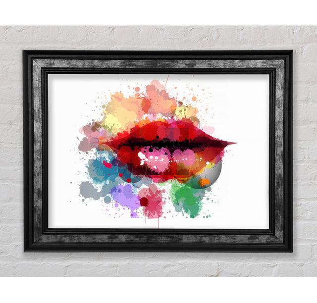 Rainbow Lips - Single Picture Frame Art Prints Mercer41 Size: 100cm H x 141.4cm W on Productcaster.