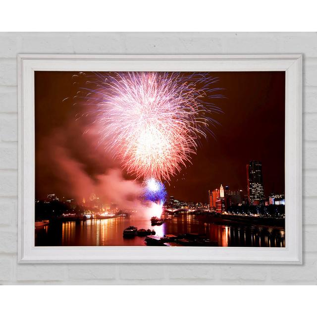 Fireworks On The Thames London Framed Print Bright Star Size: 21cm H x 29.7cm W x 1.5cm D on Productcaster.