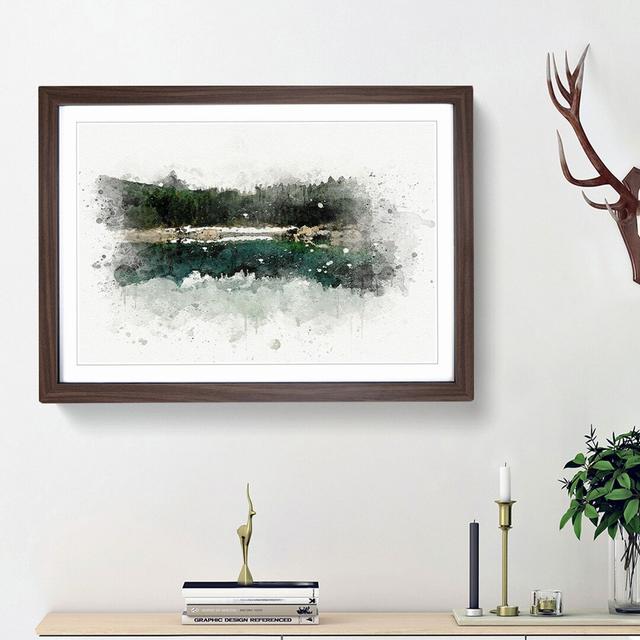 Lake of Carezza Nova Levante Italy in Abstract - Picture Frame Graphic Art Print East Urban Home Frame Option: Walnut Framed, Size: 48cm H x 65cm W x on Productcaster.