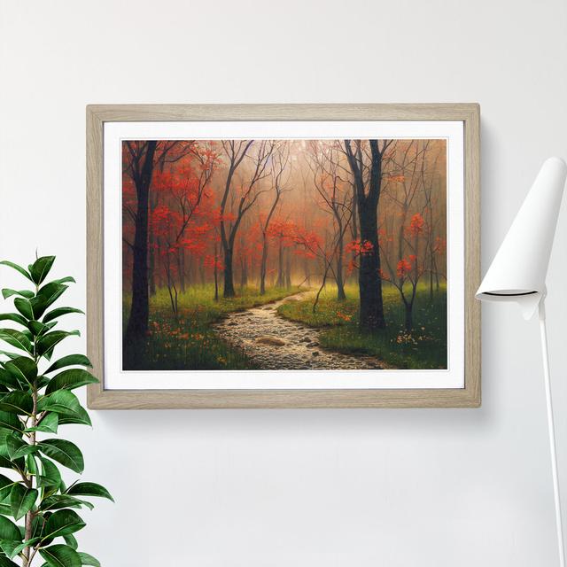 Captivating Spring Forest - Picture Frame Graphic Art Latitude Run Size: 25cm H x 34cm W x 2cm D, Format: Oak on Productcaster.