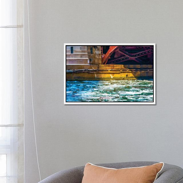 Irv Kupcinet Bridge by Raymond Kunst - Gallery-Wrapped Canvas Giclée on Canvas Beachcrest Home Format: White Floater Framed, Size: 45.72cm H x 66.04cm on Productcaster.