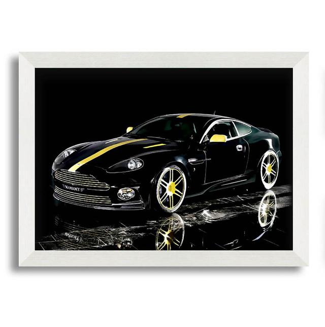 Creil Aston Martin DB9 Black and Yellow - Single Picture Frame Art Prints Latitude Run Size: 42cm H x 59.7cm W x 10cm D on Productcaster.