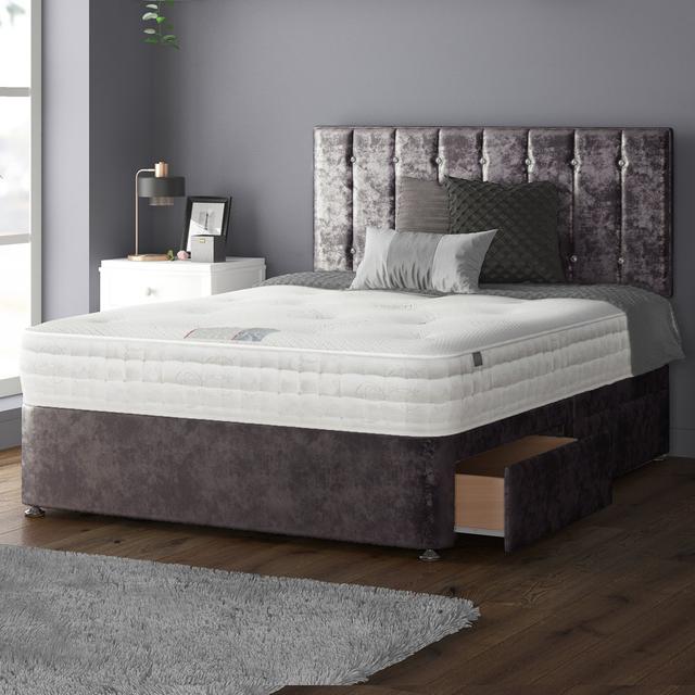 Fain Divan Bed Base Rosdorf Park Colour: Amethyst, Storage Type: 2 Right Drawers, Size: Single (3') on Productcaster.