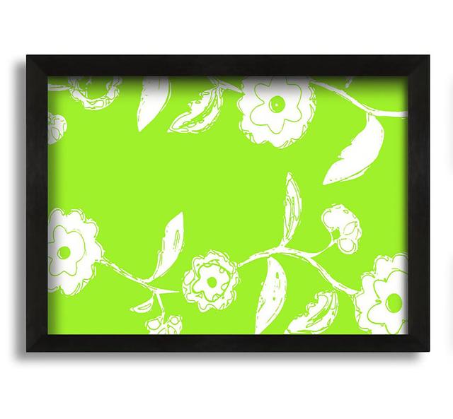 Flower Essence Lime Green - Picture Frame Graphic Art on Canvas Ophelia & Co. Size: 21cm H x 30cm W x 10cm D on Productcaster.