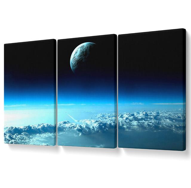 Beautiful Space View - 3 Piece Wrapped Canvas Graphic Art Set Highland Dunes Size: 101.6cm H x 203cm W on Productcaster.