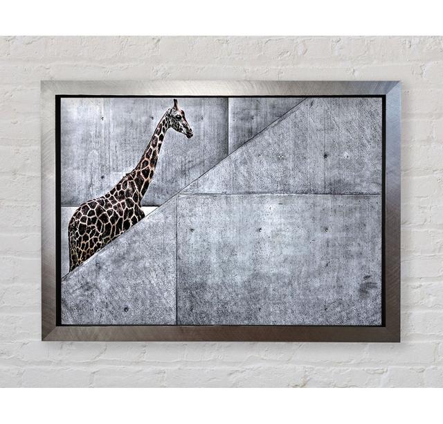 Giraffe Climbing Stairs - Single Picture Frame Art Prints Bright Star Size: 100cm H x 141.4cm W x 3.4cm D on Productcaster.