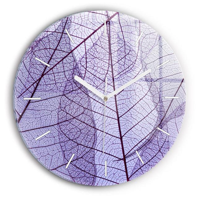 Glass Wall Clock 30 cm Leaves - Nature Decoration Wall Art East Urban Home on Productcaster.