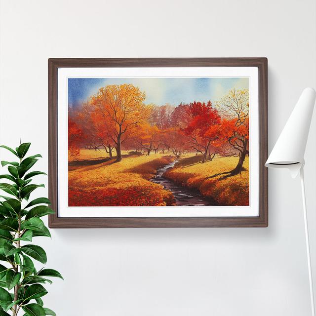 Watercolour Autumn Forest Vol.2 - Single Picture Frame Painting ClassicLiving Frame Colour: Walnut Framed, Size: 34cm H x 46cm W x 2cm D on Productcaster.