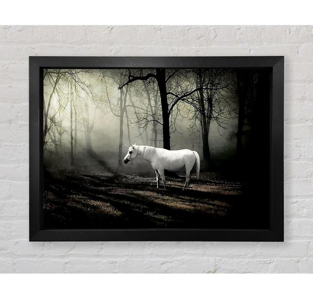 Wild White Unicorn In The Woodland - Single Picture Frame Art Prints Bright Star Size: 100.1cm H x 141.4cm W x 3.4cm D on Productcaster.