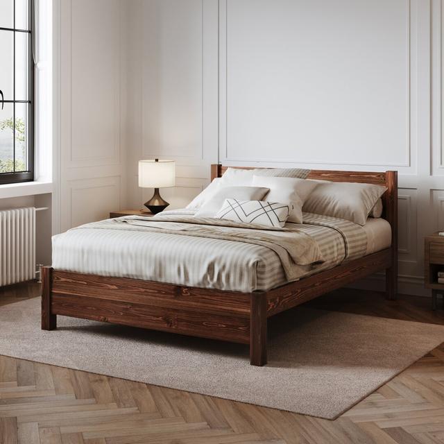 Edgecumbe Bed Frame Mercury Row Size: European Double (140 x 200 cm), Colour: Red Wood on Productcaster.