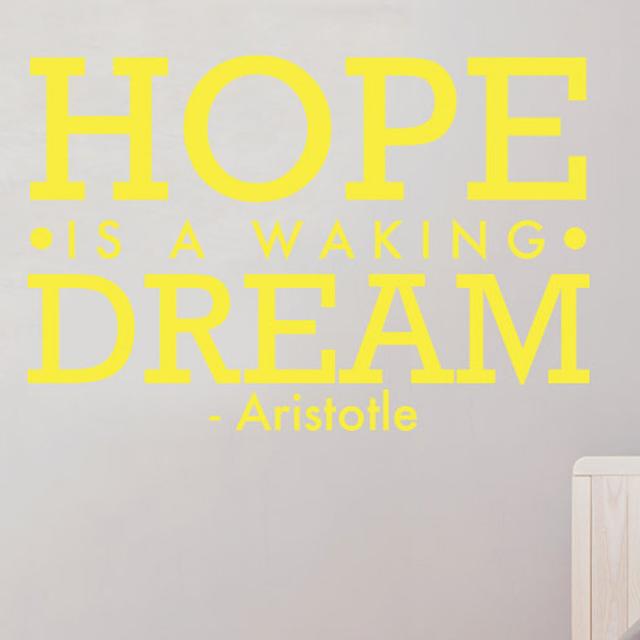 Aristotle Hope Is Walking Dream Wall Sticker 17 Stories Size: Large, Colour: Bright Yellow on Productcaster.