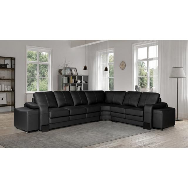 Ecksofa Arnitra Brayden Studio Ausrichtung: Rechts ausgerichtet, Polsterfarbe: schwarz on Productcaster.