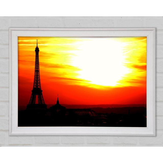 Paris Eiffel Tower Sun Blaze Framed Print Bright Star Size: 42cm H x 59.7cm W x 1.5cm D on Productcaster.