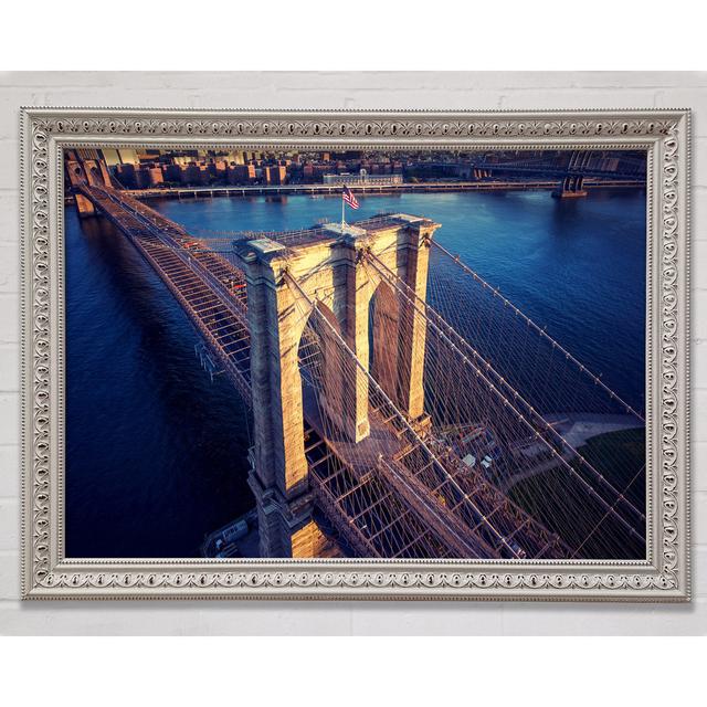 Brooklyn Bridge Above - Single Picture Frame Art Prints Bright Star Size: 59.7cm H x 84.1cm W x 3cm D on Productcaster.