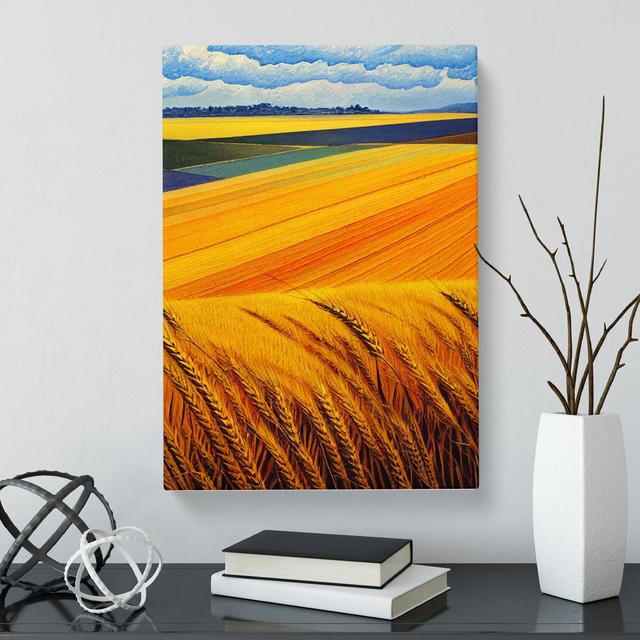 CAN-V0523-2796X Wheat Field Vol.2 - Wrapped Canvas Print Brambly Cottage Size: 50cm H x 35cm W x 3cm D on Productcaster.